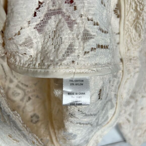 For Cynthia Rowley Jacket Blazer Cotton Ivory Crochet Lace Cotton Sz M - Picture 9 of 9